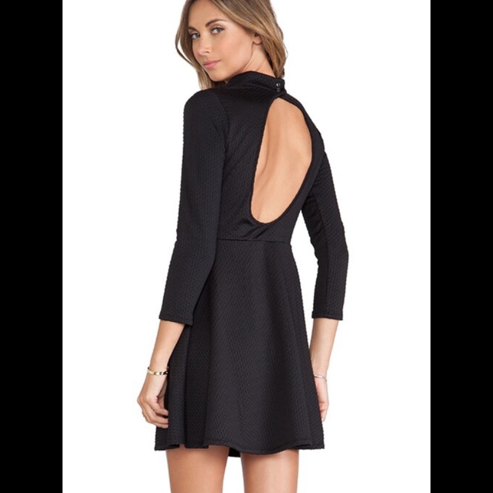 Free People fit and‎ flare skater dress textured black
